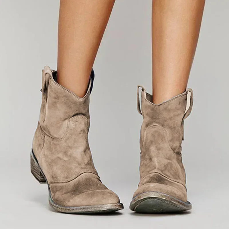Elvora London™ – Selene Western Ankle Boots