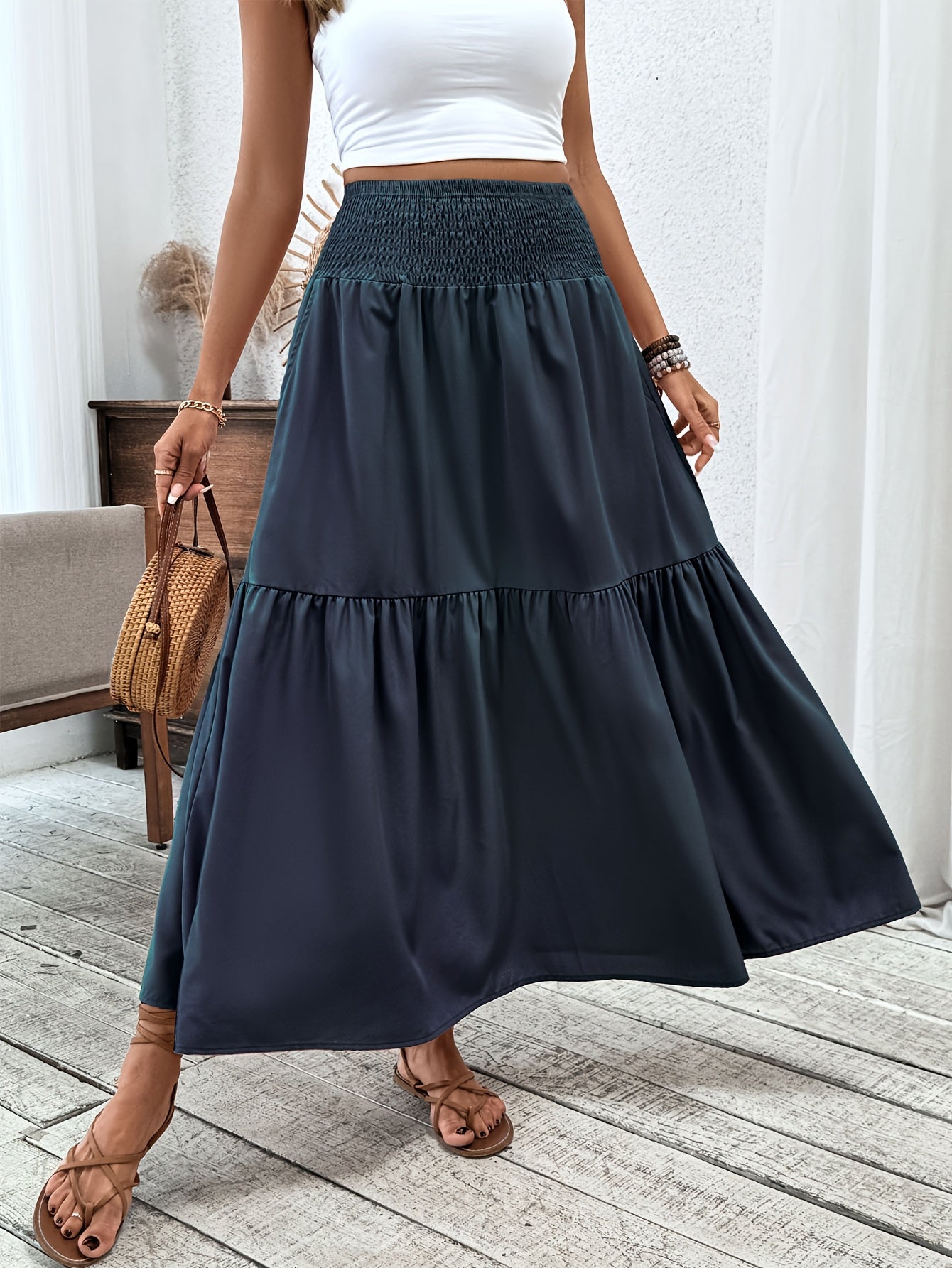 Elvora London™ – Marnie Tiered Floral Maxi Skirt