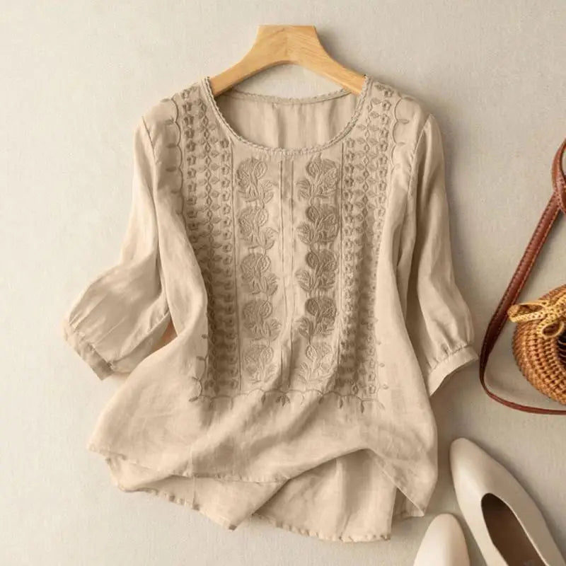 Elvora London™ – Liora Embroidered Flow Blouse