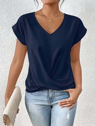 Elvora London™ – Liora Twist Front V-Neck Top