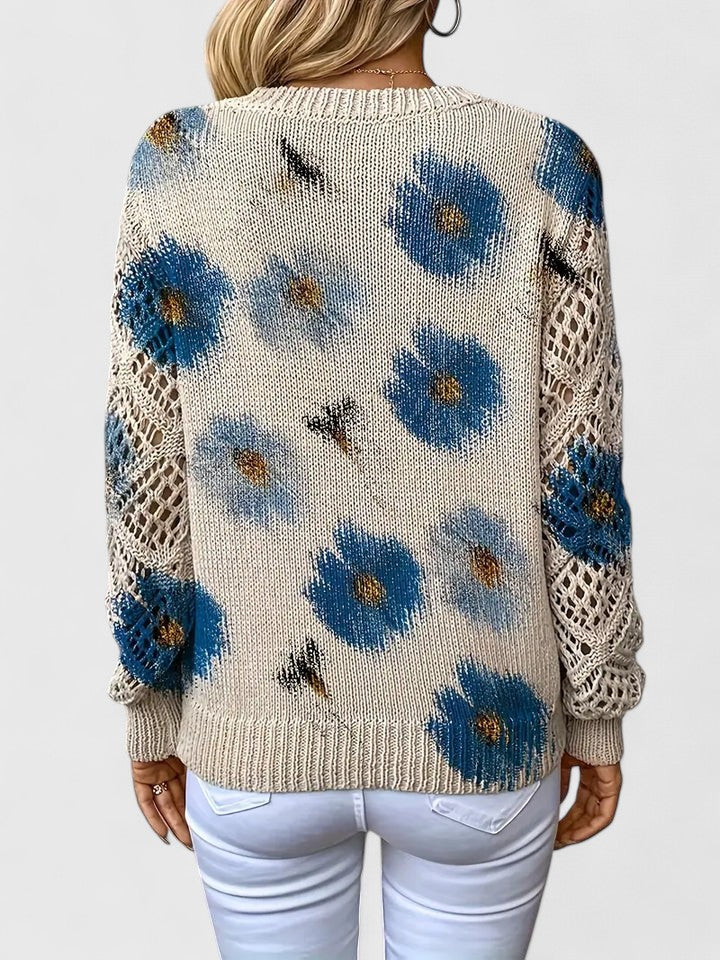 Elvora London™ | Elegant sweater with floral pattern