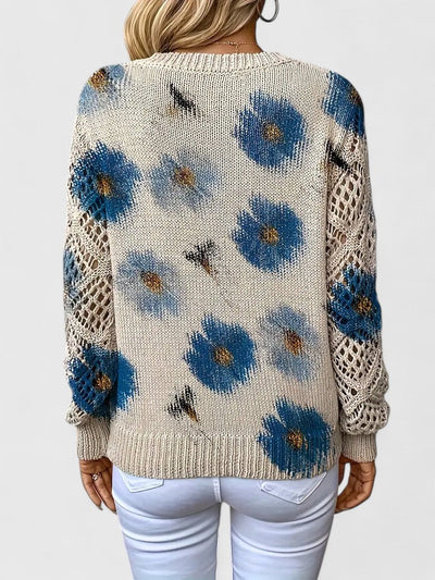 Elvora London™ | Elegant sweater with floral pattern
