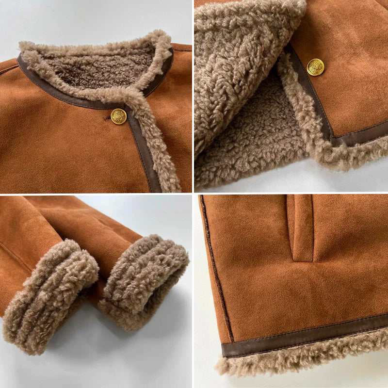 Elvora London™ – Rosalie Shearling Button Jacket
