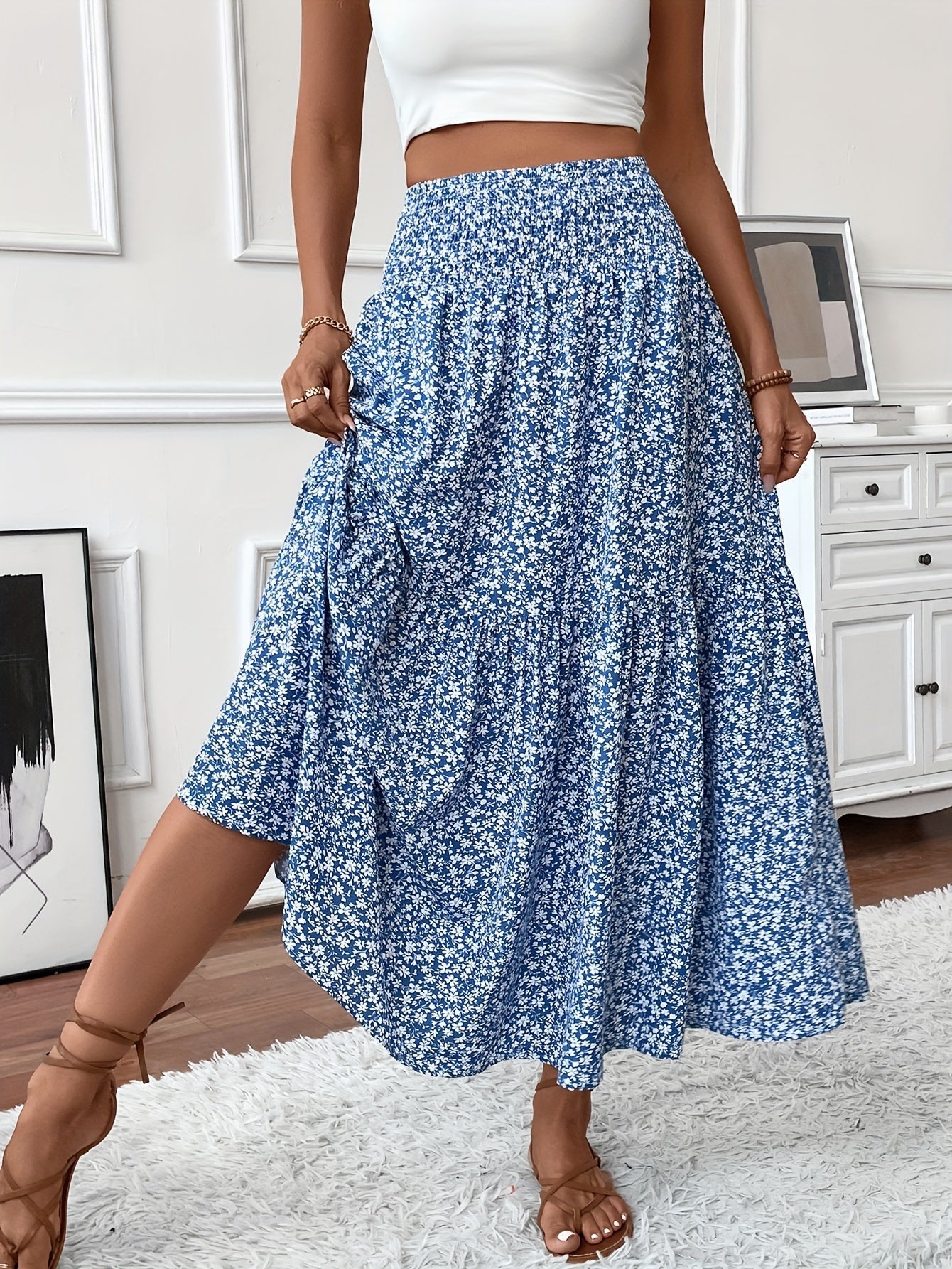 Elvora London™ – Marnie Tiered Floral Maxi Skirt