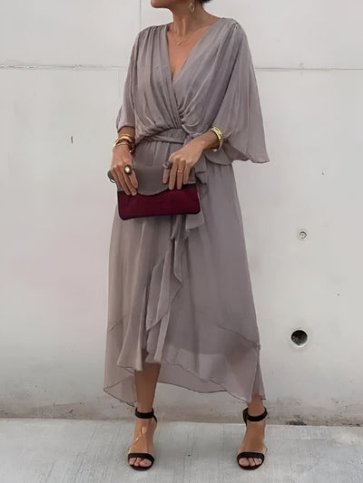 Elvora London™ – Celeste V-Neck Flow Dress