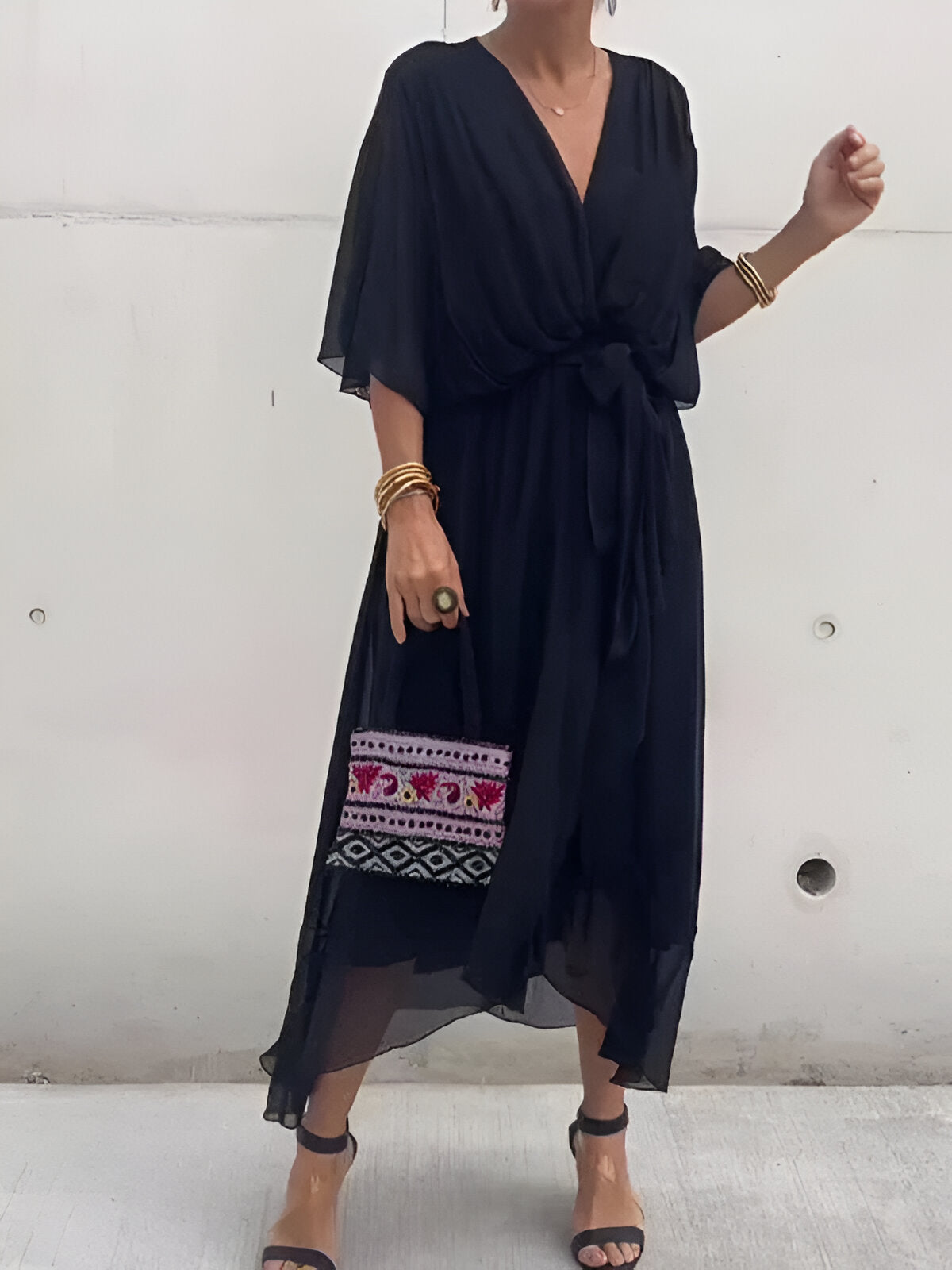 Elvora London™ – Celeste V-Neck Flow Dress