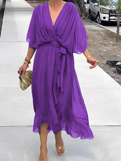 Elvora London™ – Celeste V-Neck Flow Dress
