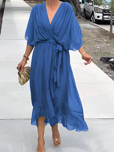 Elvora London™ – Celeste V-Neck Flow Dress