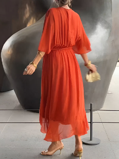 Elvora London™ – Celeste V-Neck Flow Dress