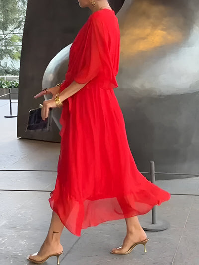 Elvora London™ – Celeste V-Neck Flow Dress