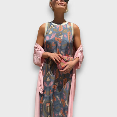 Elvora London™ – Amara Sleeveless Floral Maxi Dress