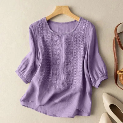 Elvora London™ – Liora Embroidered Flow Blouse