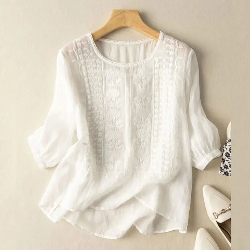 Elvora London™ – Liora Embroidered Flow Blouse