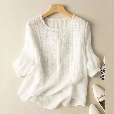 Elvora London™ – Liora Embroidered Flow Blouse